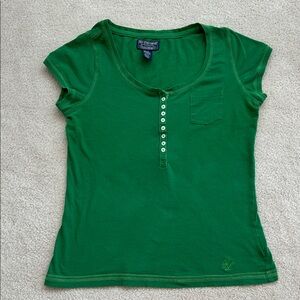 100% Cotton Ralph Lauren Polo Jeans Green Tee - Size M